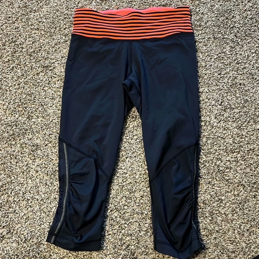 Lululemon Leggings Women’s Size 6 Blue Pace Pusher Cropped Pull On Yoga Athletic